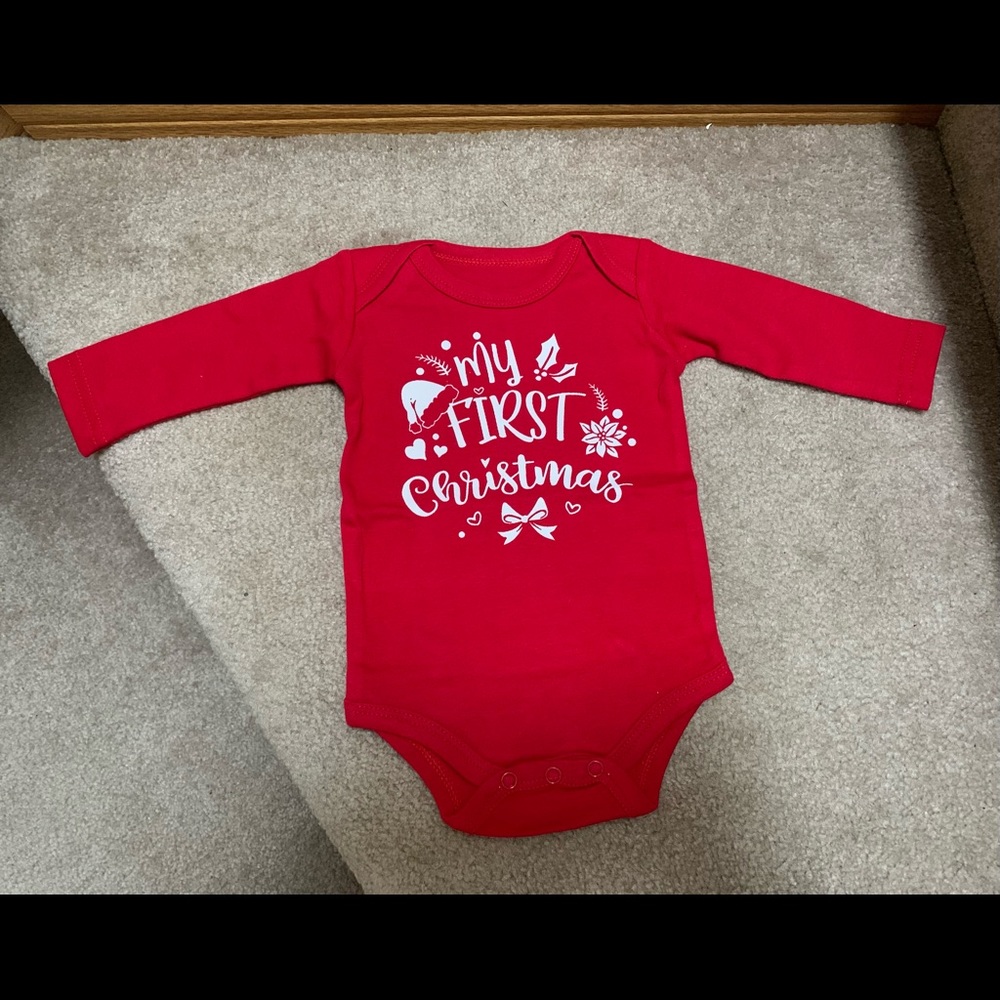 Baby’s first Christmas bodysuit romper